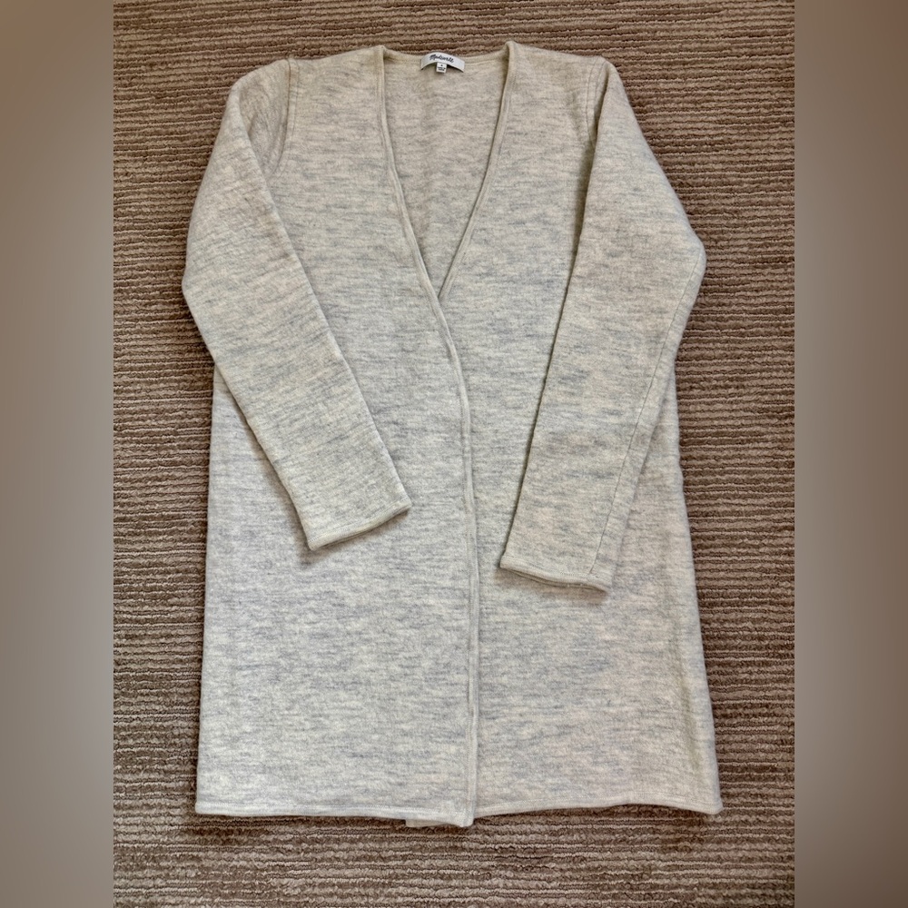 Madewell Gray Long Knit Merino Wool Cardigan, size S